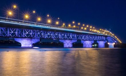 The Lighting  Of Auckland Harbour Bridge Artists Help Shine A Light On Family Violence